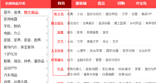 或者做成京東這種樣式的,點擊大類分別出現(xiàn)不同的小類